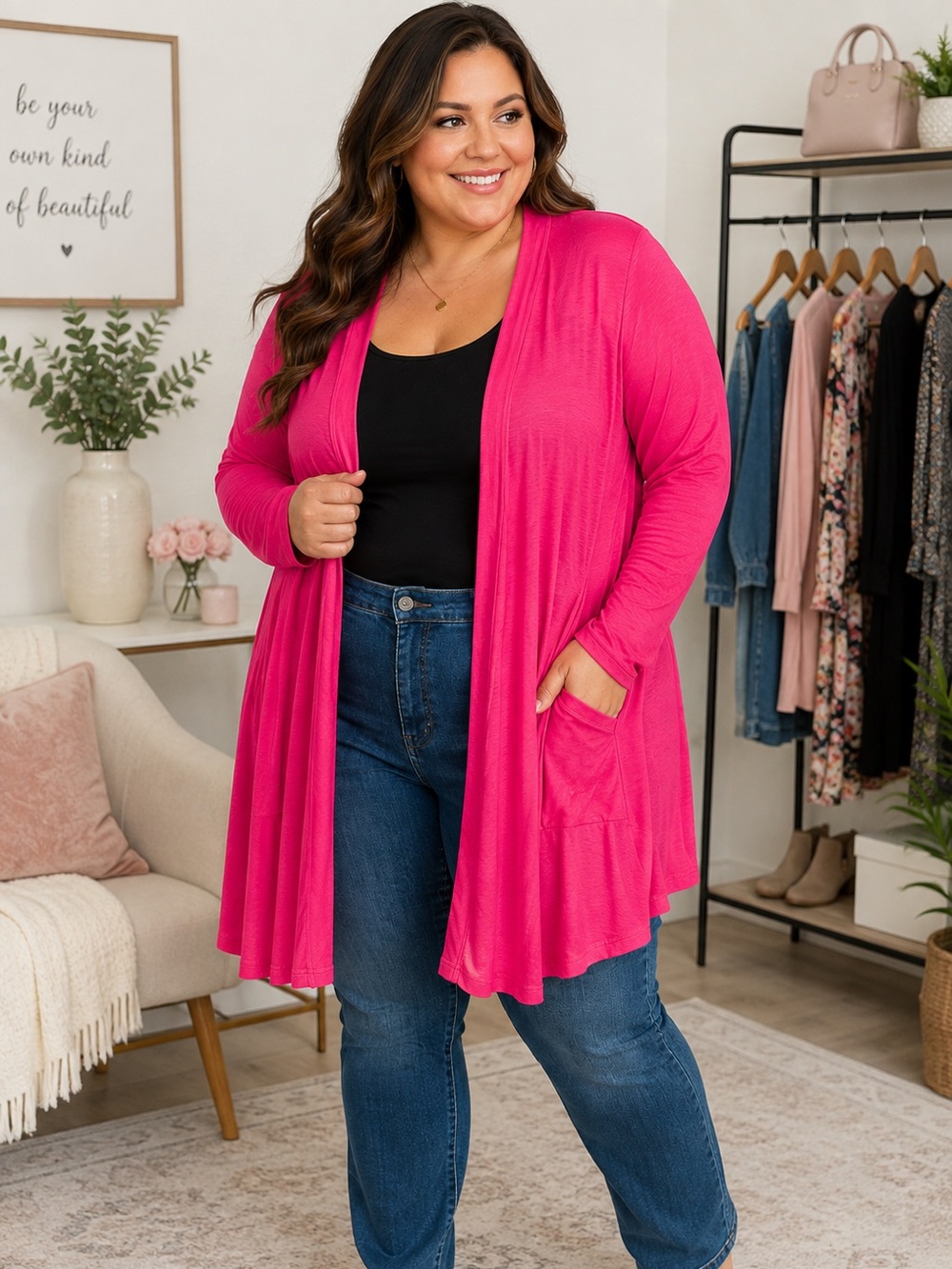 2XL TORRID Bright Coral Pink Open-Front Knit super soft cardigan - EUC- AS IS